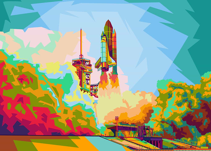 Rocket Launch Pop Art