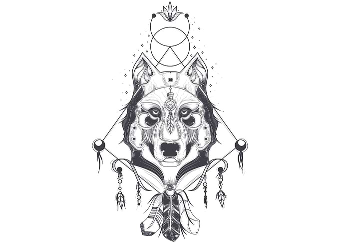 Wolf Abstract Art