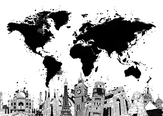 World map skyline 2