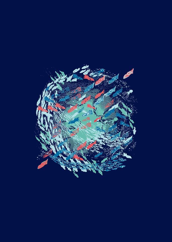 underwater life blue versi