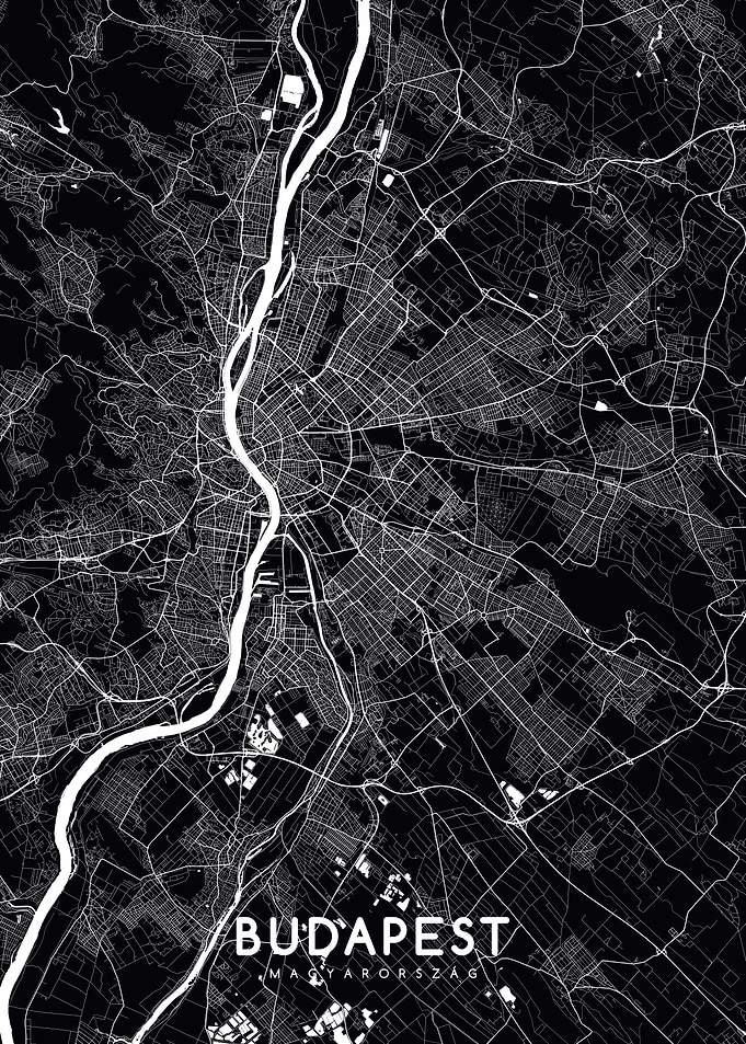 Budapest map black