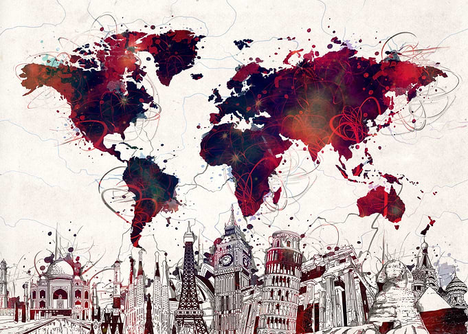 World map skyline 7