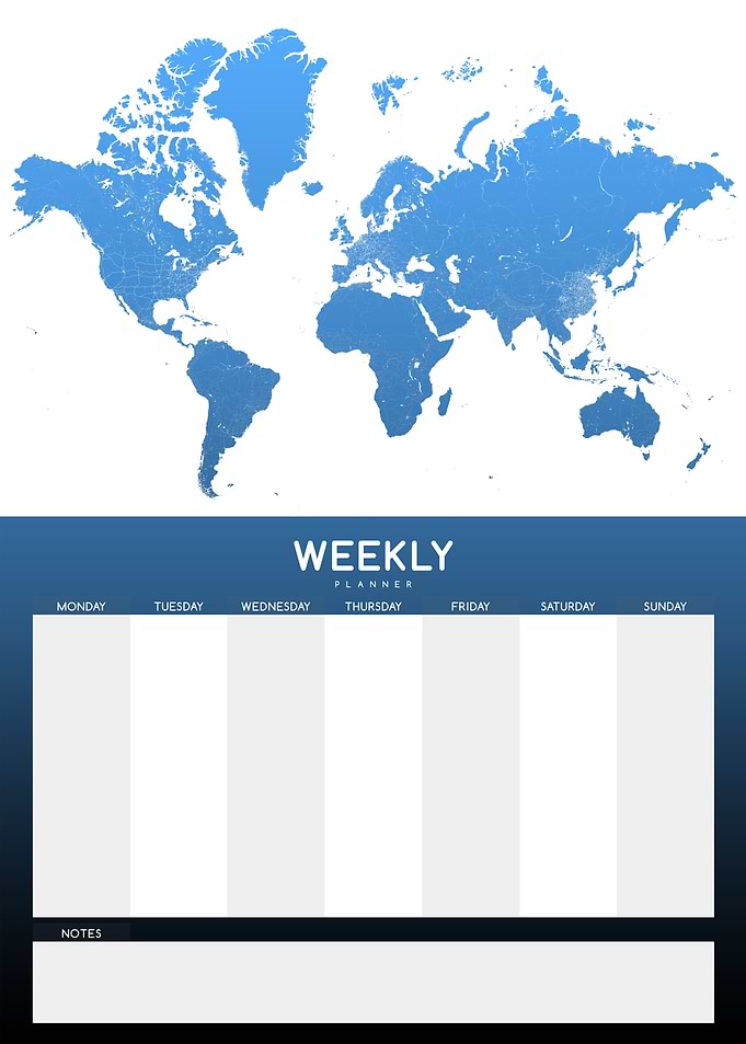 Weekly Planner blue white