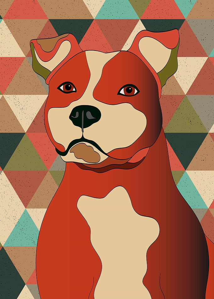 Pit Bull Retro Pop Art