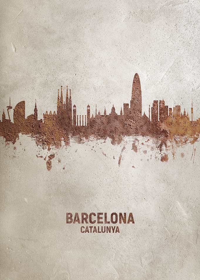 Barcelona Skyline Rust