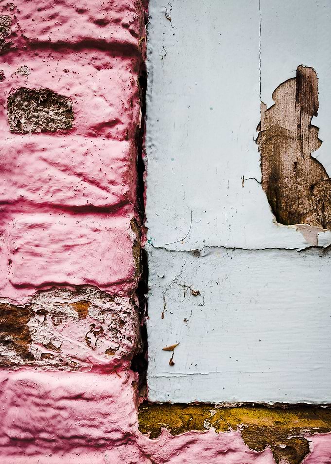 Pink white Castle wall