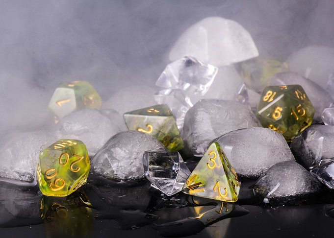 Green dice in Smoke