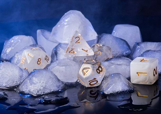 White dice in Blue light