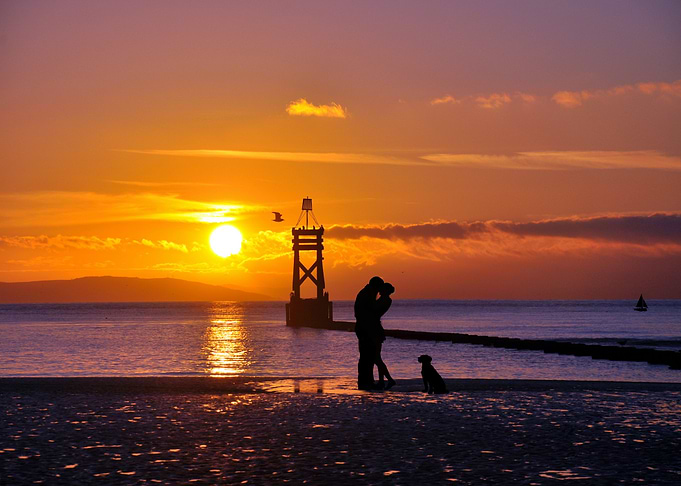 romance in the sunset