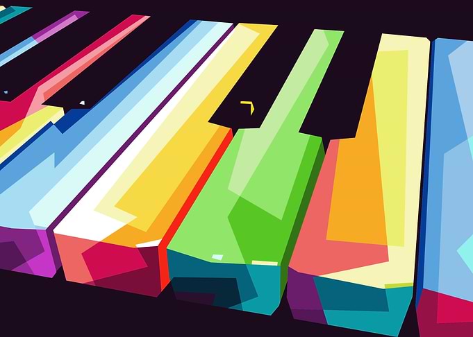 piano in WPAP Pop Art