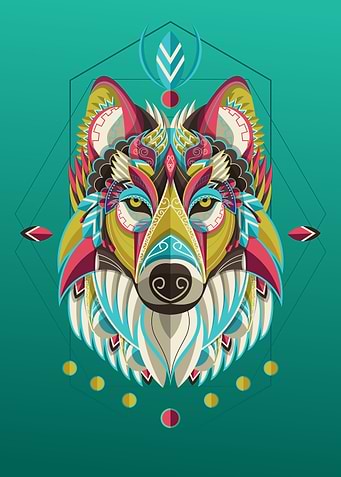 colorful wolf