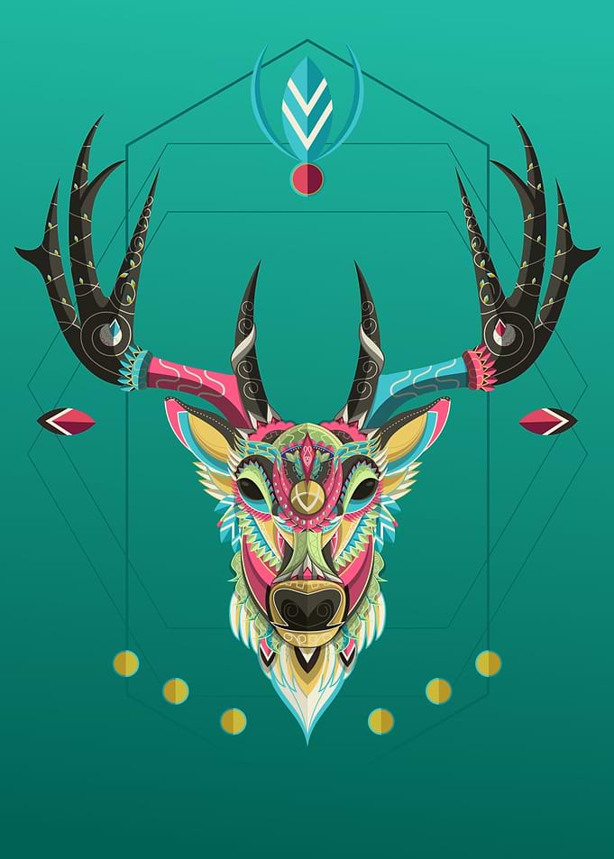 colorful deer