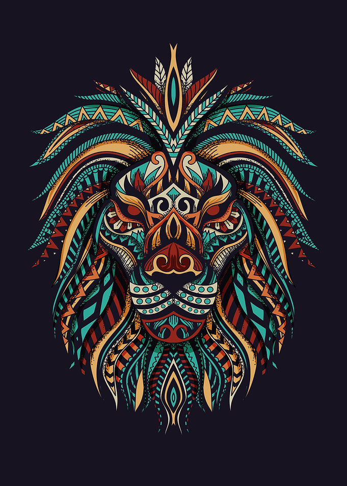 colorful lion