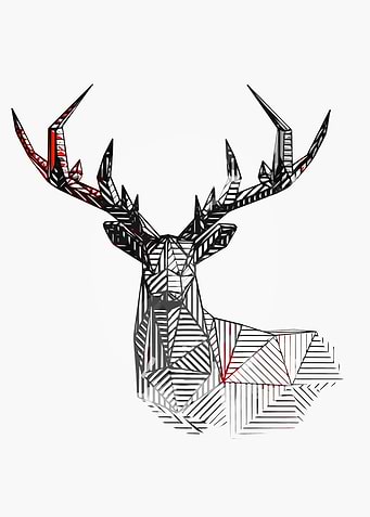 Deer Red Black