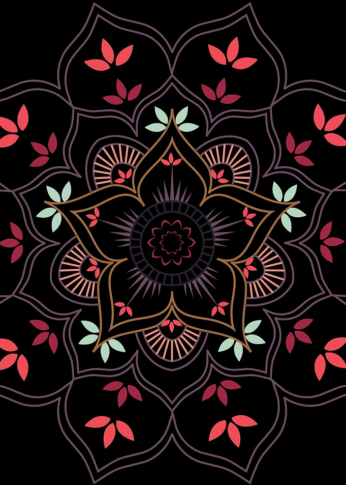 Decorative floral mandala