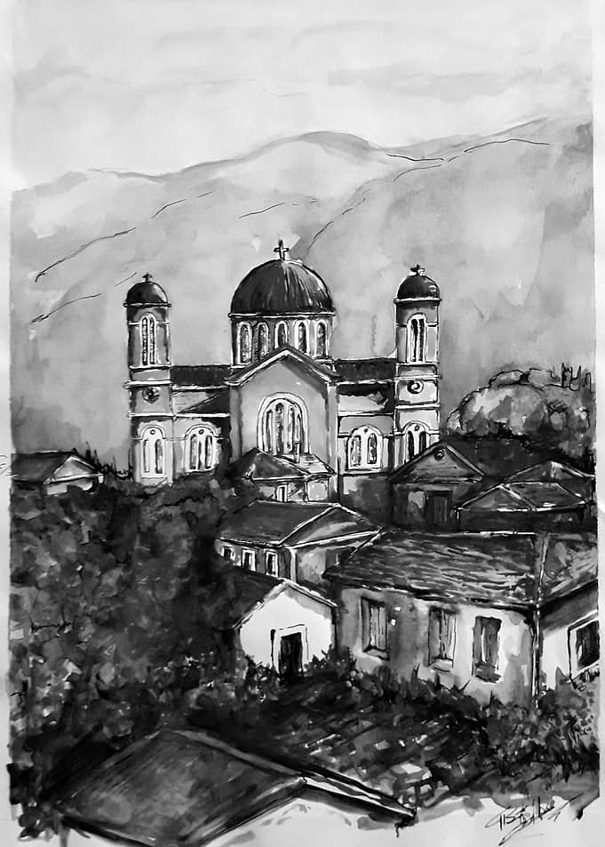 greece galaxidi bw