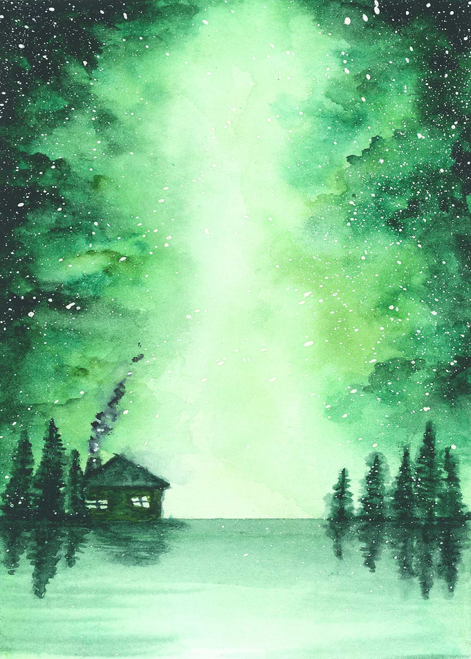 Aquarelle by hand nature