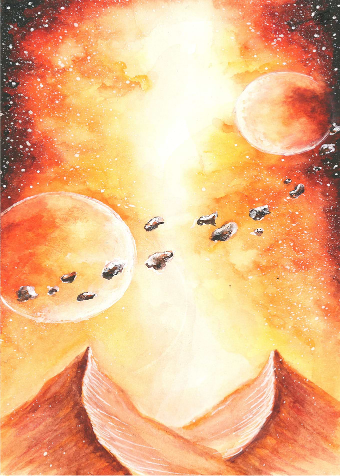 Aquarelle by hand Cosmos