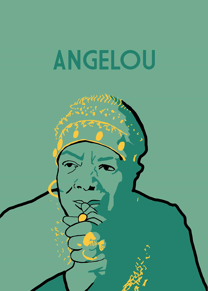 Maya Angelou Teal Gold