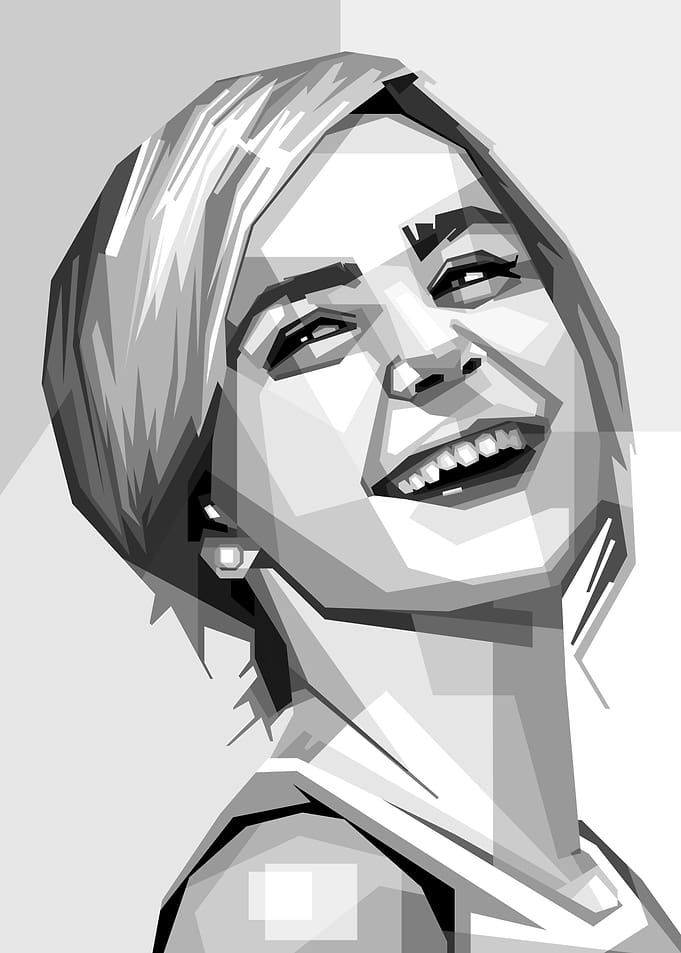 Artist in black and white