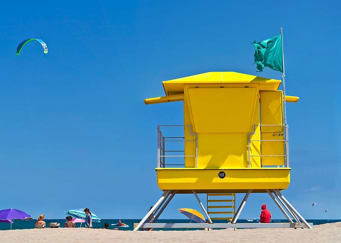 Yellow Life Guard Tower