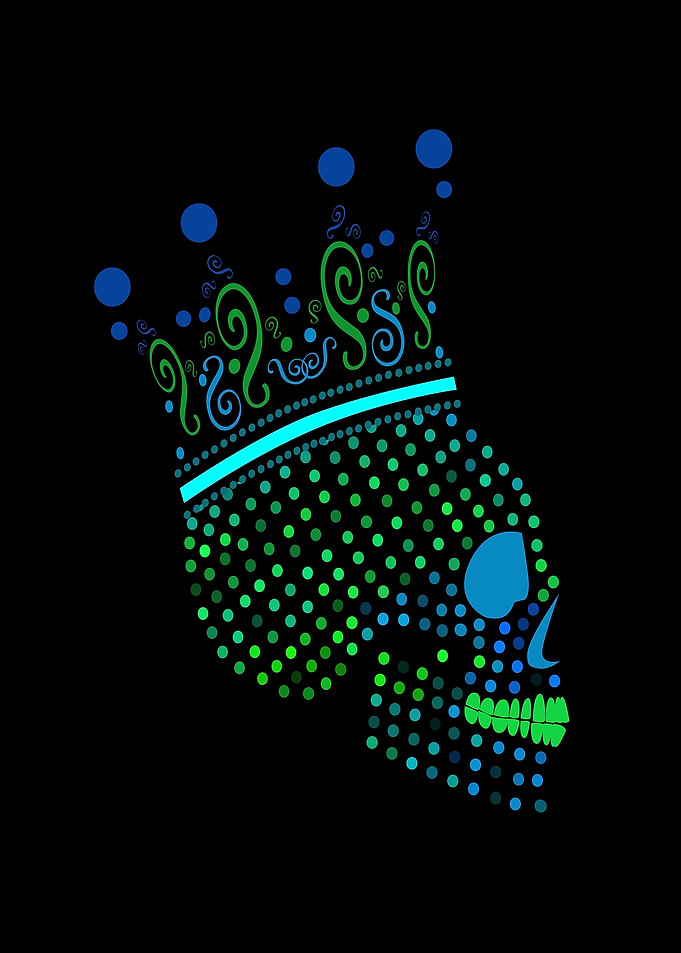 King Skull icon with crown