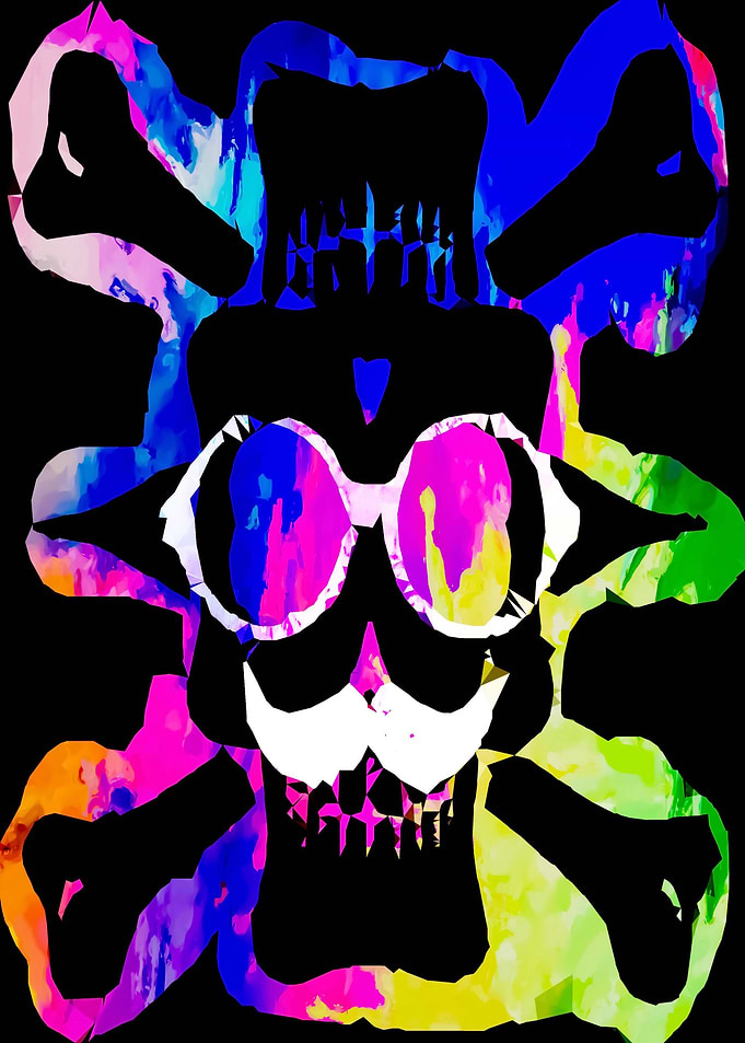 funny skull art portrait