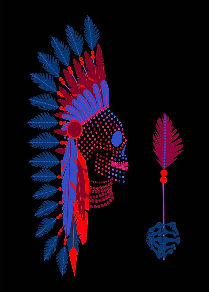 Skull icon wearing america