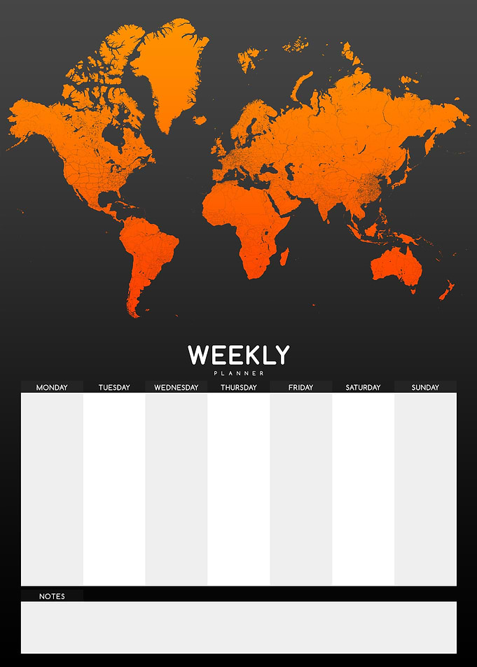 Weekly Planner grey orange