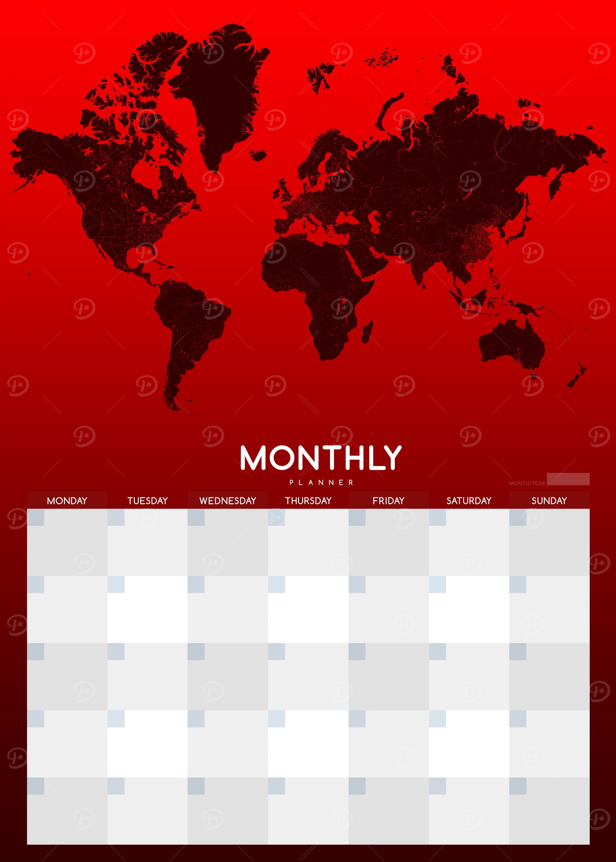 Monthly Planner red