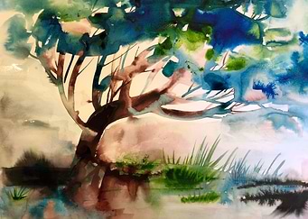 landscape with tree