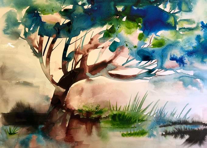 landscape with tree