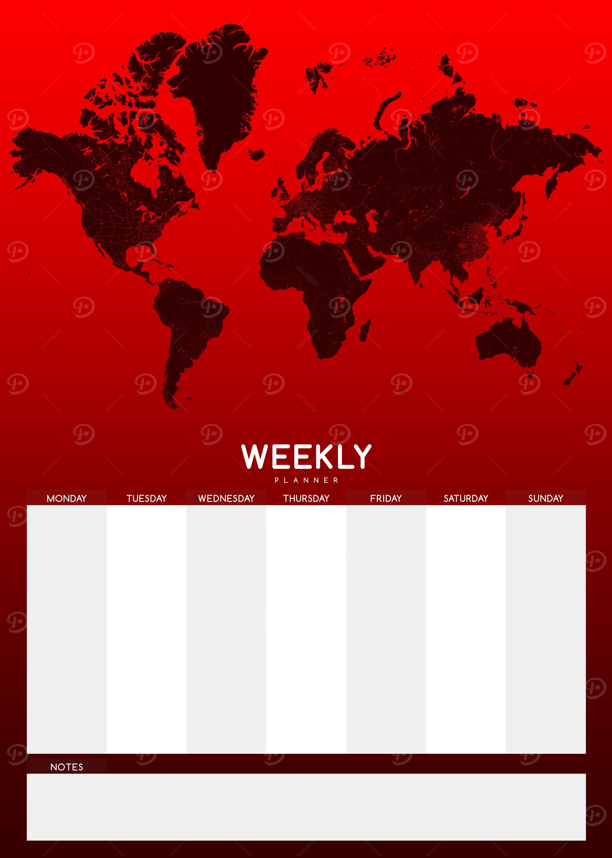 Weekly Planner red