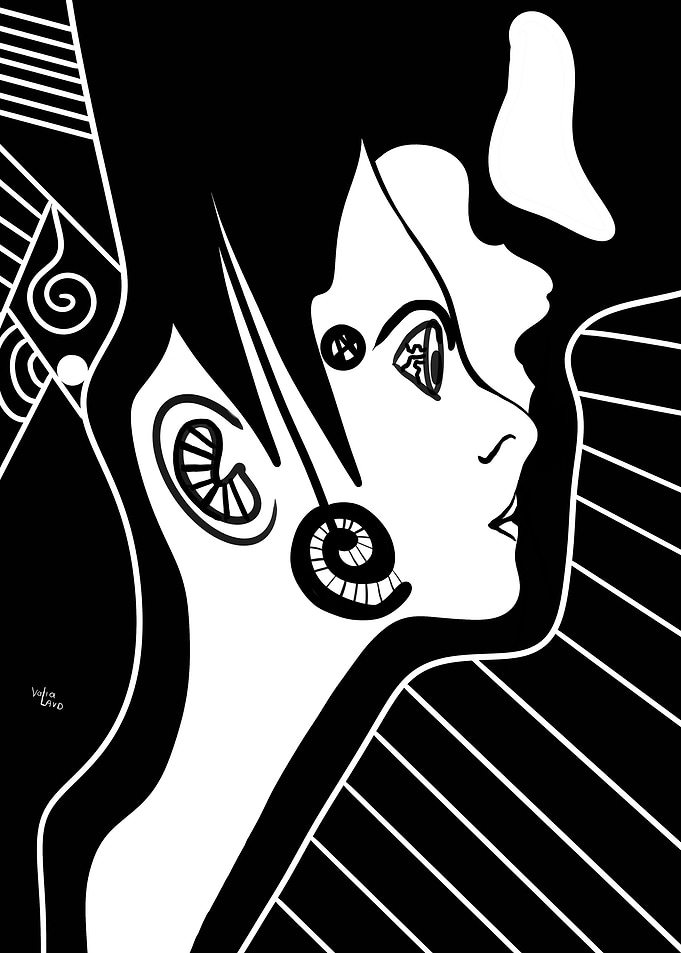 Woman black and white