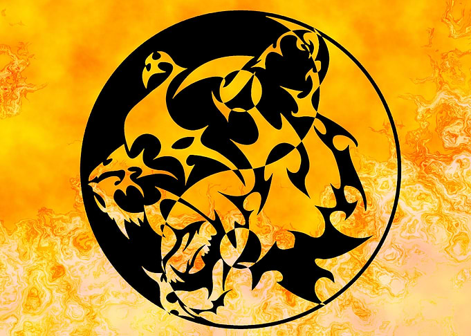 Tiger Yin Yang Flames