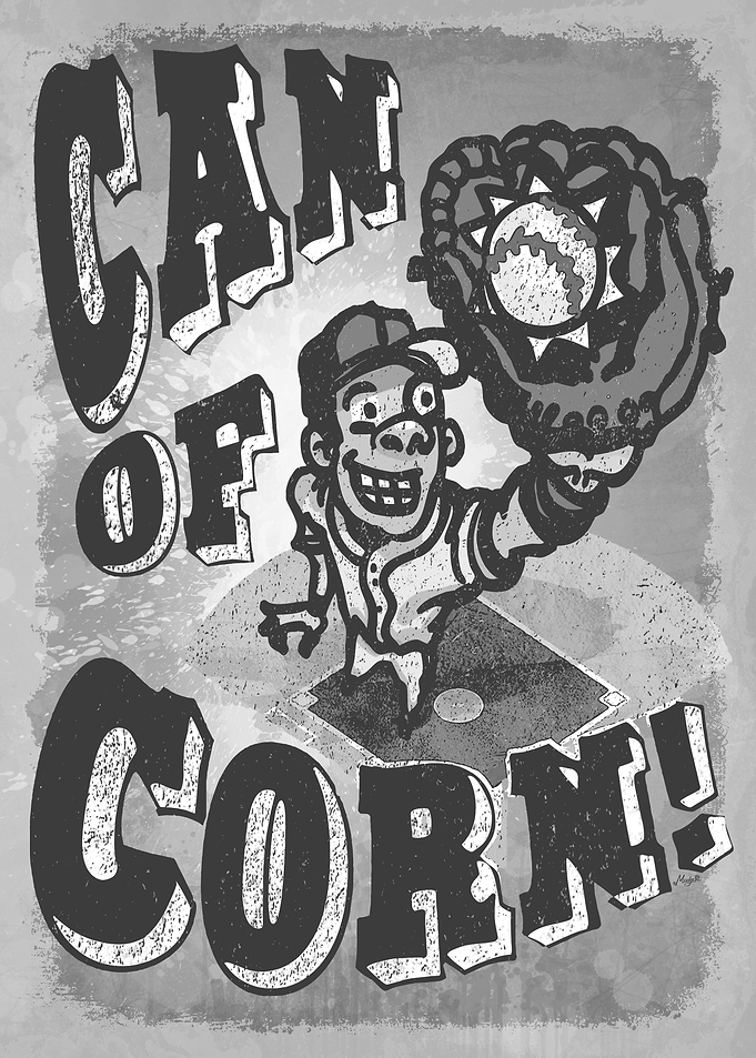 Can of Corn Retro Baseball