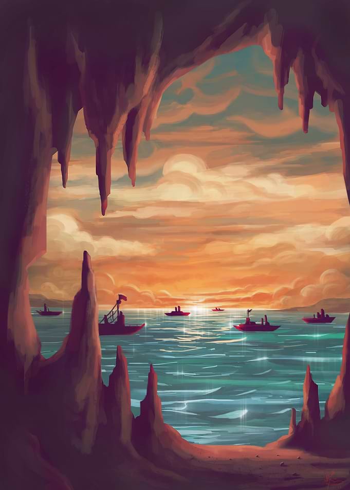 Sunset from Cave