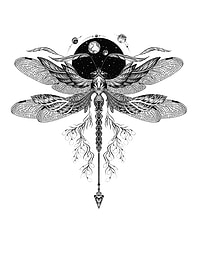 Dragonfly tattoo style art