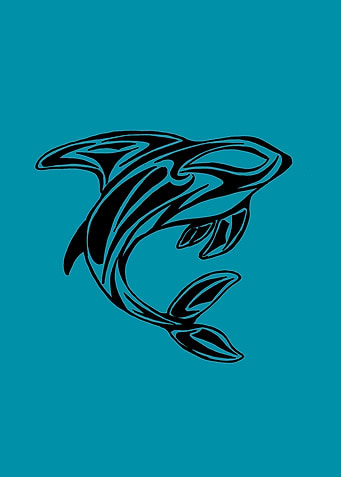 Orca Whale Tattoo Turquois