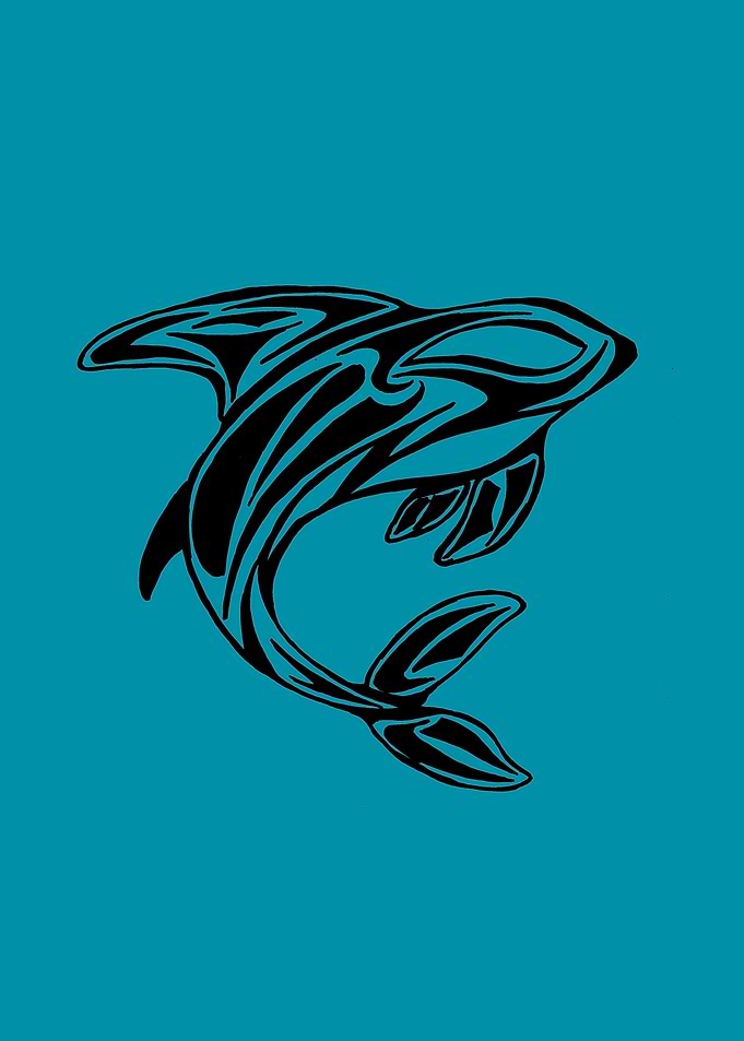 Orca Whale Tattoo Turquois