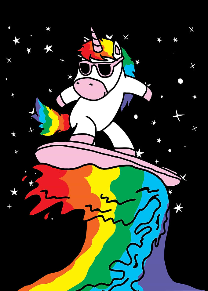 Unicorn Surfer Rainbow