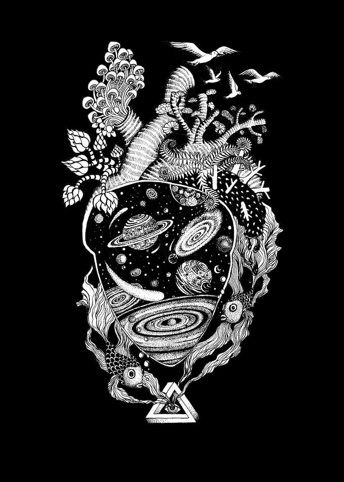 Cosmos Heart Space art