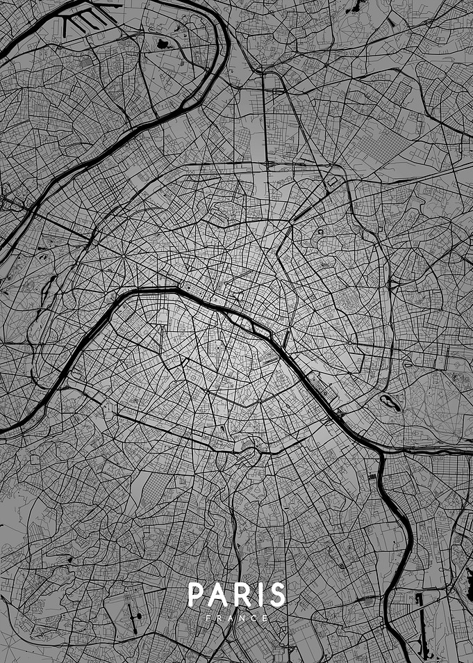 Paris map BW
