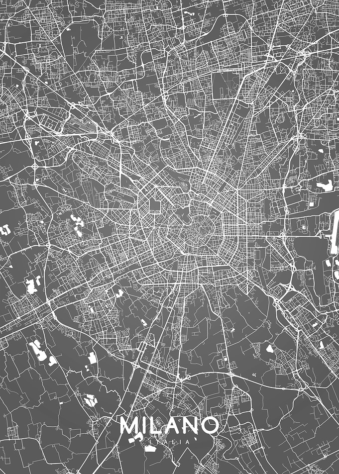 Milano map BW
