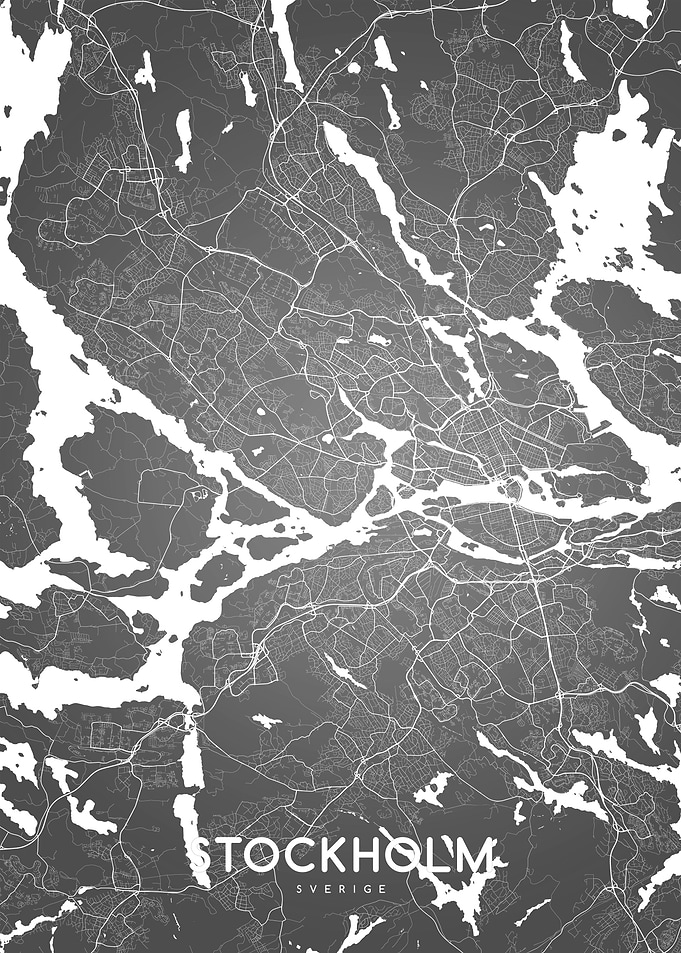 Stockholm map BW
