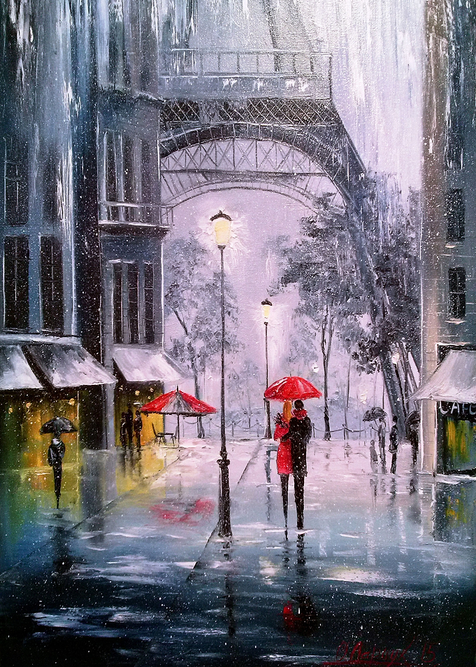 The first snow in Paris