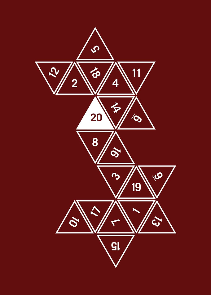Red Unrolled D20