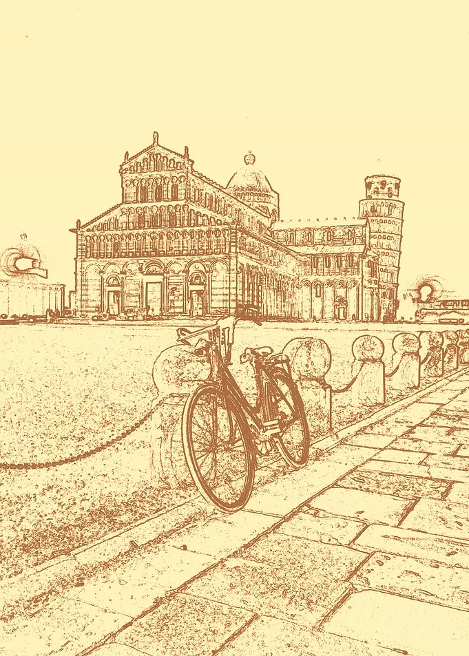 Biking around Pisa