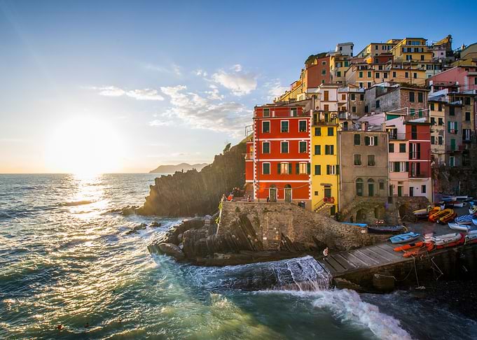 riomaggiore sunset italy