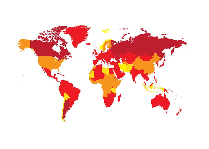 World map red and yellow2